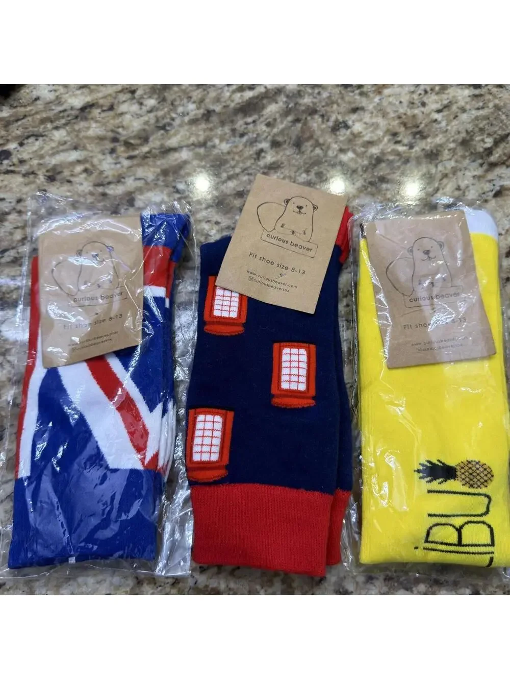Curious, beaver and Jjj Malibu brand new set of three socks